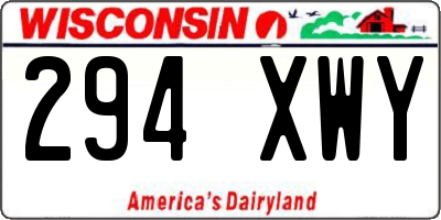 WI license plate 294XWY