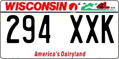 WI license plate 294XXK