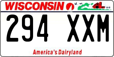 WI license plate 294XXM