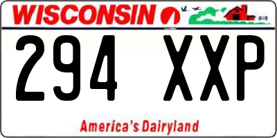 WI license plate 294XXP
