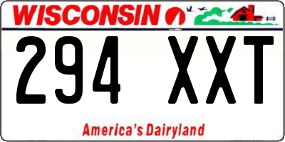 WI license plate 294XXT