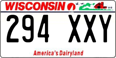 WI license plate 294XXY
