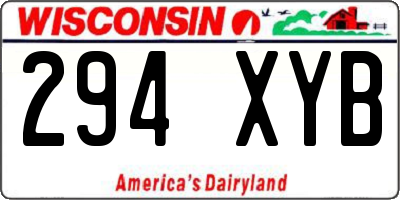 WI license plate 294XYB