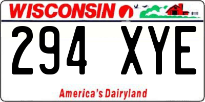 WI license plate 294XYE