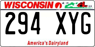 WI license plate 294XYG