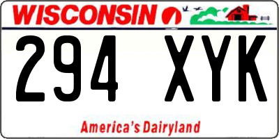 WI license plate 294XYK