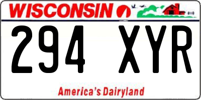 WI license plate 294XYR