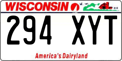 WI license plate 294XYT