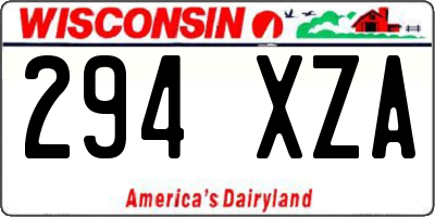 WI license plate 294XZA