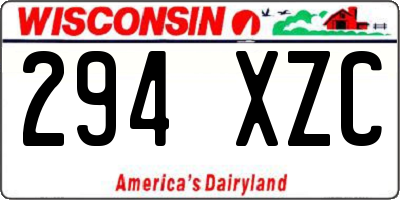 WI license plate 294XZC