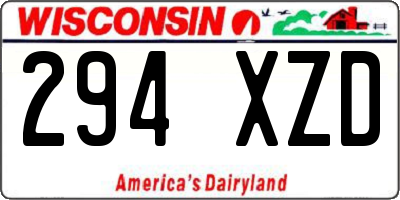 WI license plate 294XZD