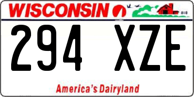 WI license plate 294XZE