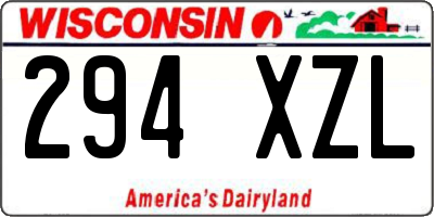 WI license plate 294XZL