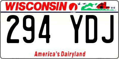 WI license plate 294YDJ