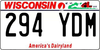 WI license plate 294YDM