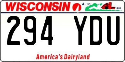 WI license plate 294YDU