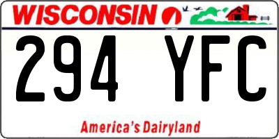 WI license plate 294YFC