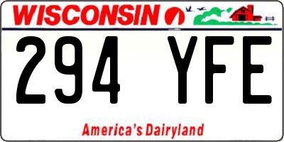 WI license plate 294YFE