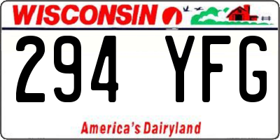 WI license plate 294YFG