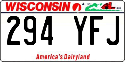WI license plate 294YFJ