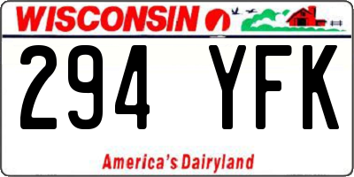 WI license plate 294YFK