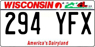 WI license plate 294YFX