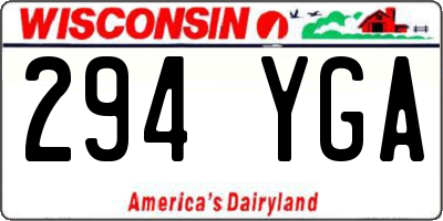 WI license plate 294YGA