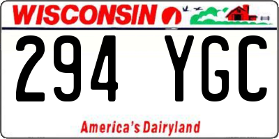WI license plate 294YGC