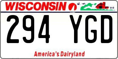 WI license plate 294YGD