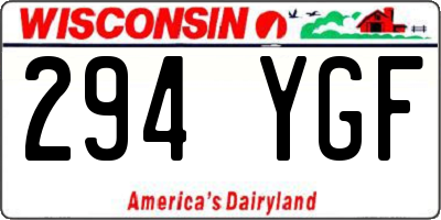 WI license plate 294YGF
