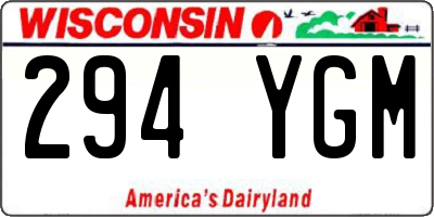 WI license plate 294YGM