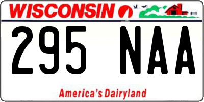 WI license plate 295NAA