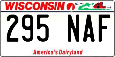 WI license plate 295NAF
