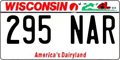 WI license plate 295NAR