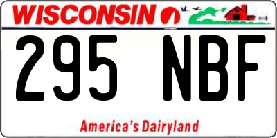 WI license plate 295NBF