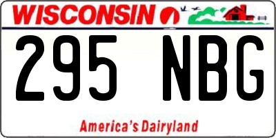 WI license plate 295NBG