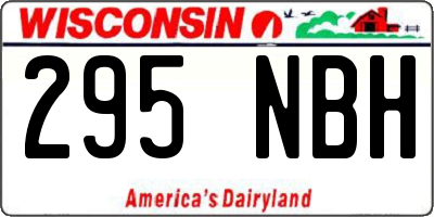 WI license plate 295NBH