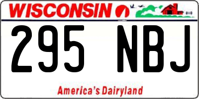 WI license plate 295NBJ