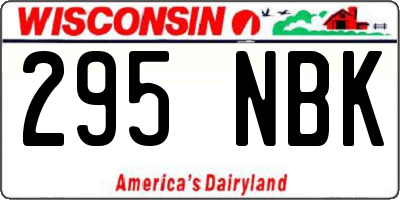 WI license plate 295NBK