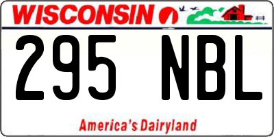 WI license plate 295NBL