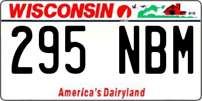 WI license plate 295NBM