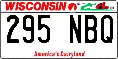 WI license plate 295NBQ