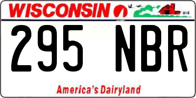 WI license plate 295NBR