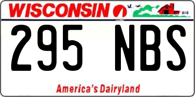 WI license plate 295NBS
