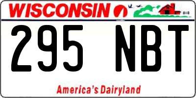 WI license plate 295NBT