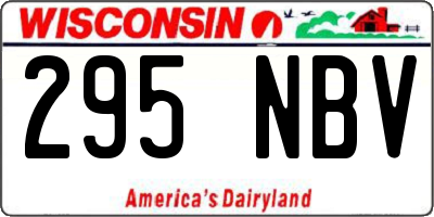 WI license plate 295NBV