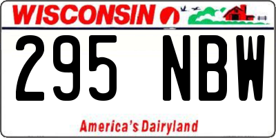 WI license plate 295NBW