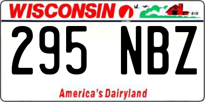 WI license plate 295NBZ