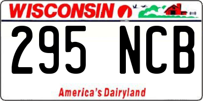 WI license plate 295NCB