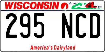 WI license plate 295NCD